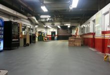 Thumbnail - supratile applied to fire station flooring in grey coin