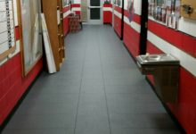Thumbnail - grey supratile added to school hallway